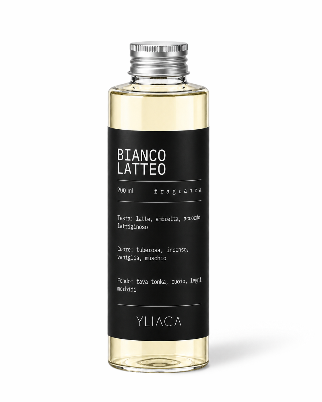 Ricarica fragranza Bianco Latteo · floreale · diffusore ambiente · Made in Italy · Yliaca