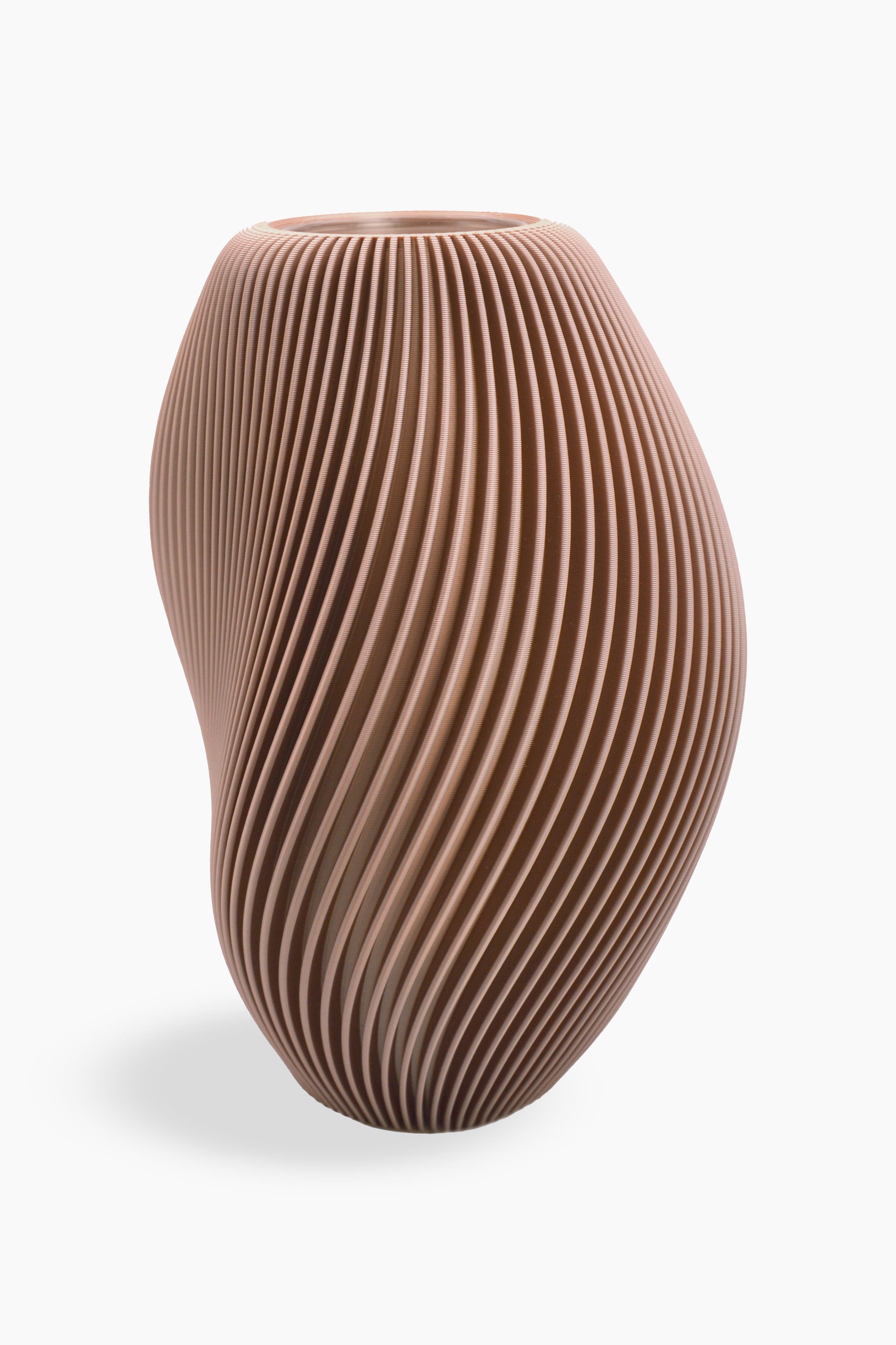 Vaso Venux · rosa cipria · linee sinuose · vaso decorativo · design 3D · Made in Italy · Yliaca