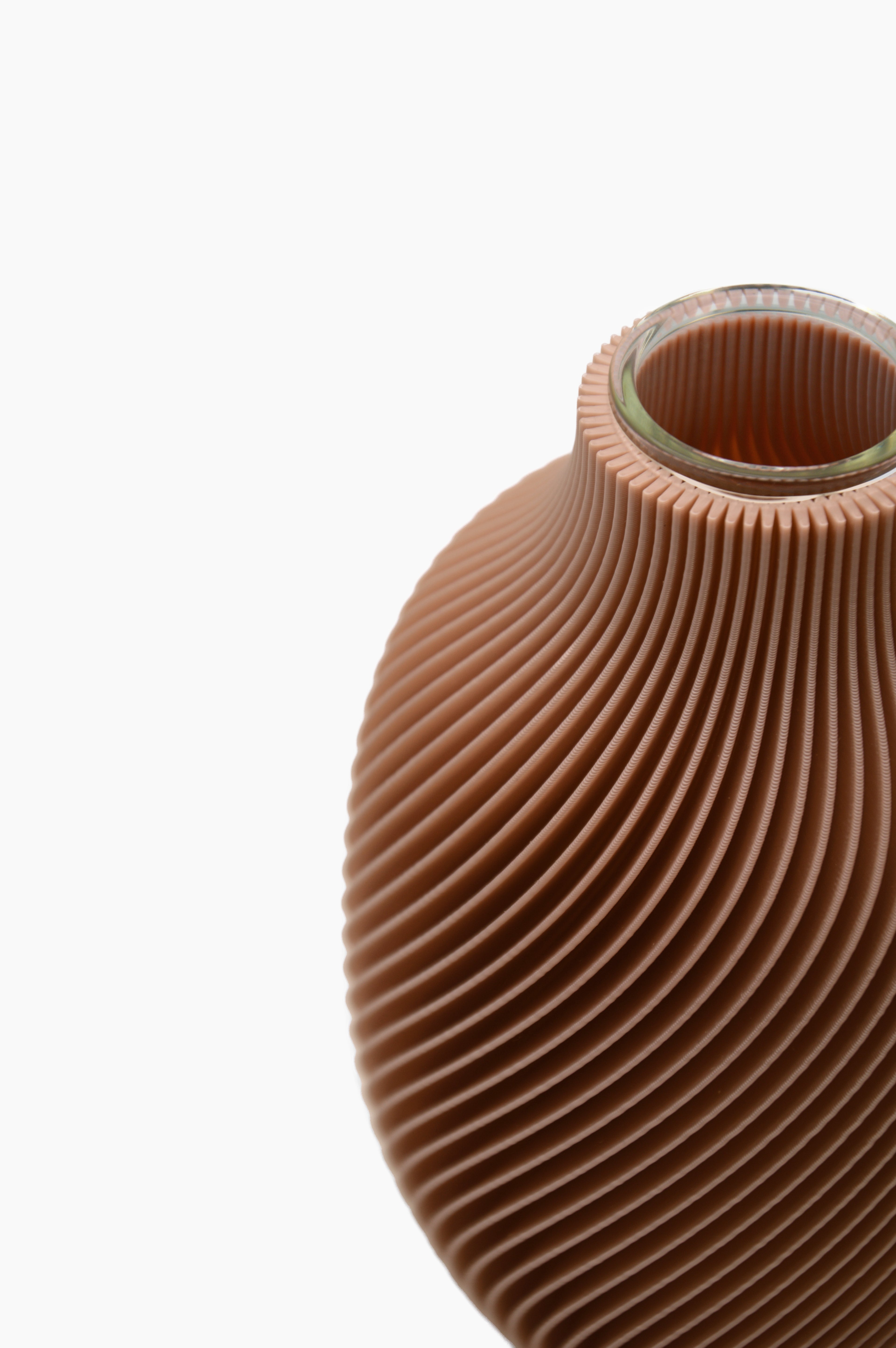Diffusore Eolia · rosa cipria · vista dall'alto · design 3D spirale · ricaricabile · Made in Italy · Yliaca