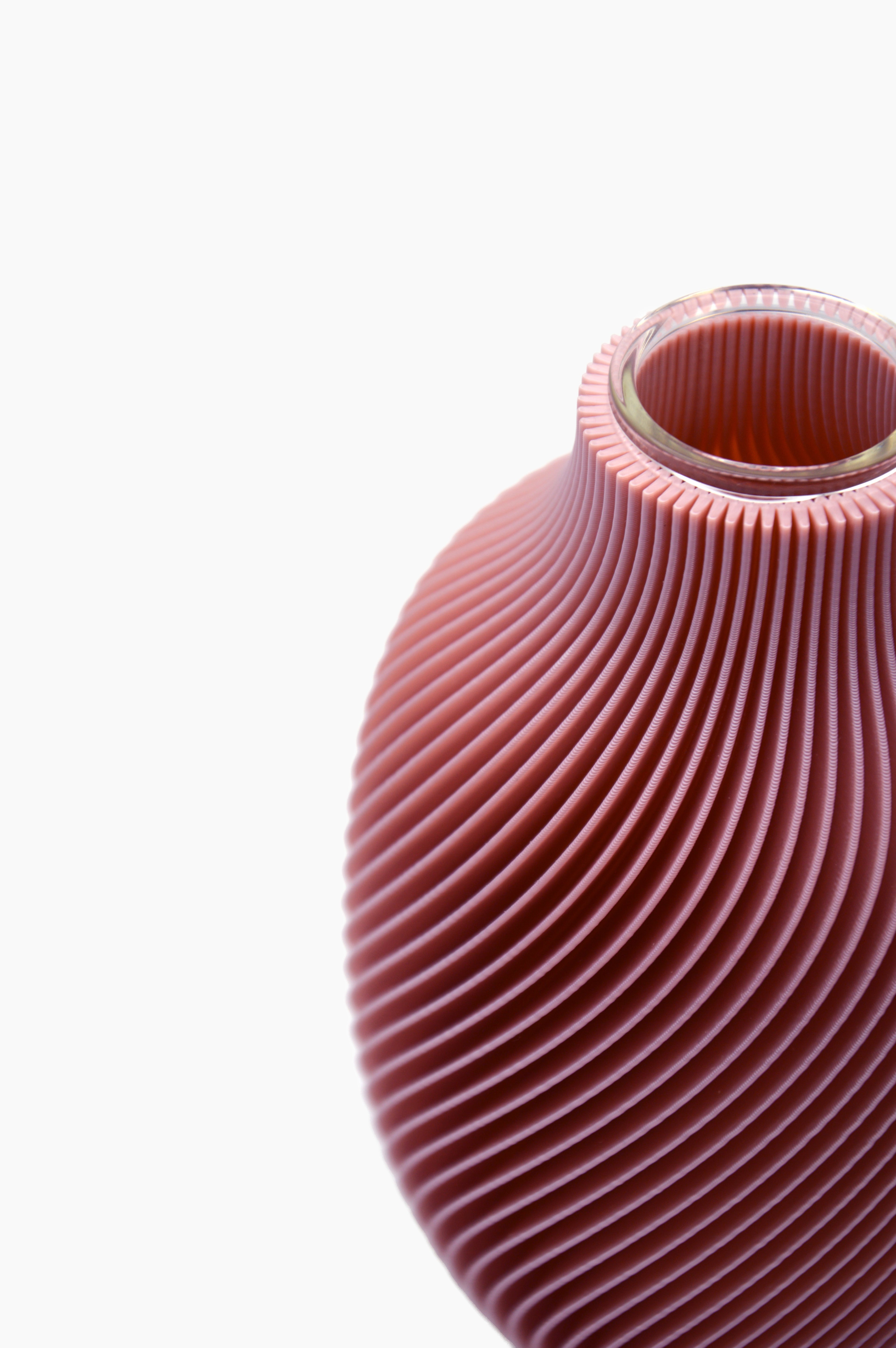Diffusore Eolia · rosa malva · vista dall'alto · design 3D spirale · ricaricabile · Made in Italy · Yliaca