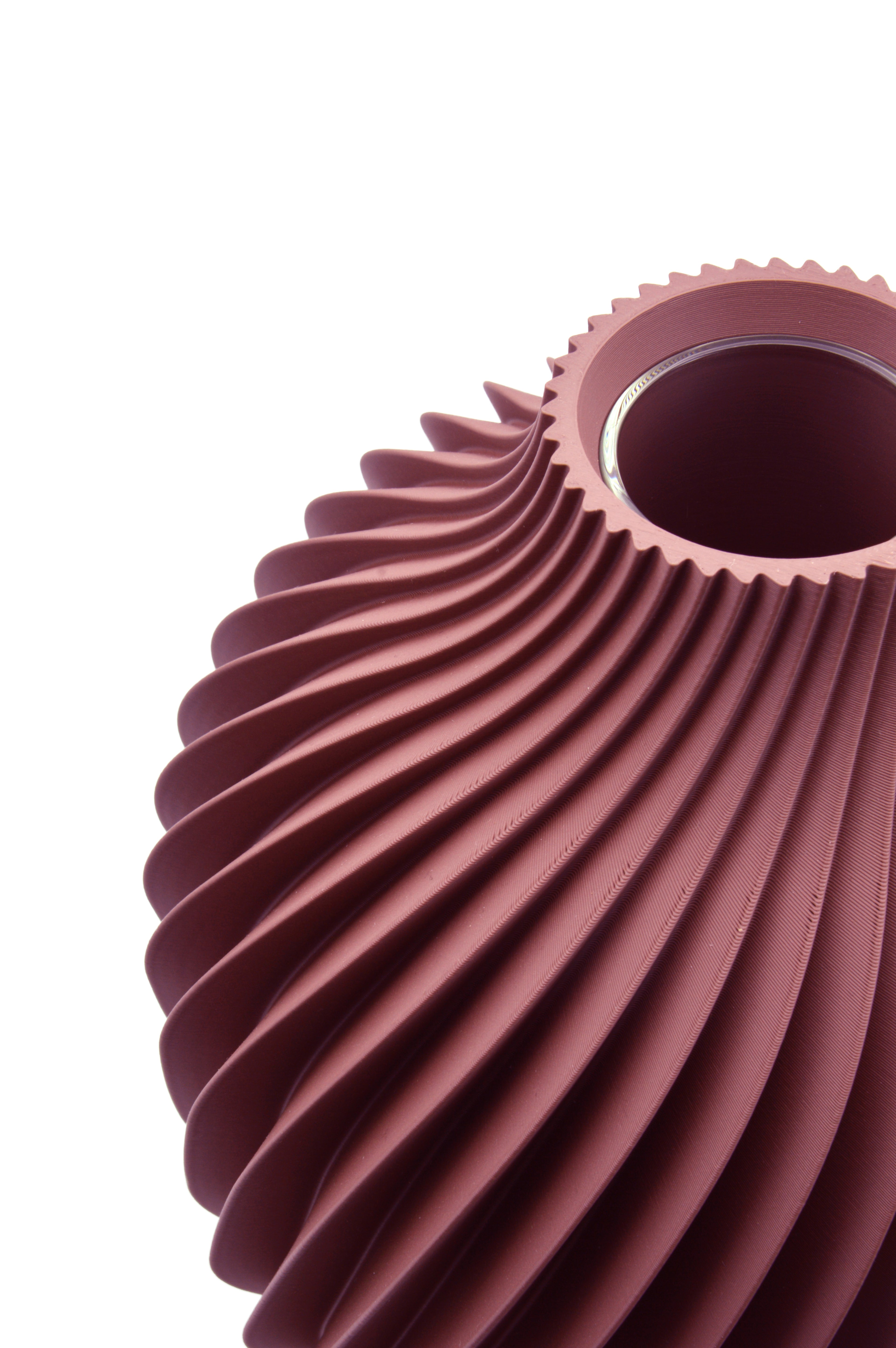 Vaso Kivan · borgogna · vista dall'alto · design 3D · Made in Italy · Yliaca