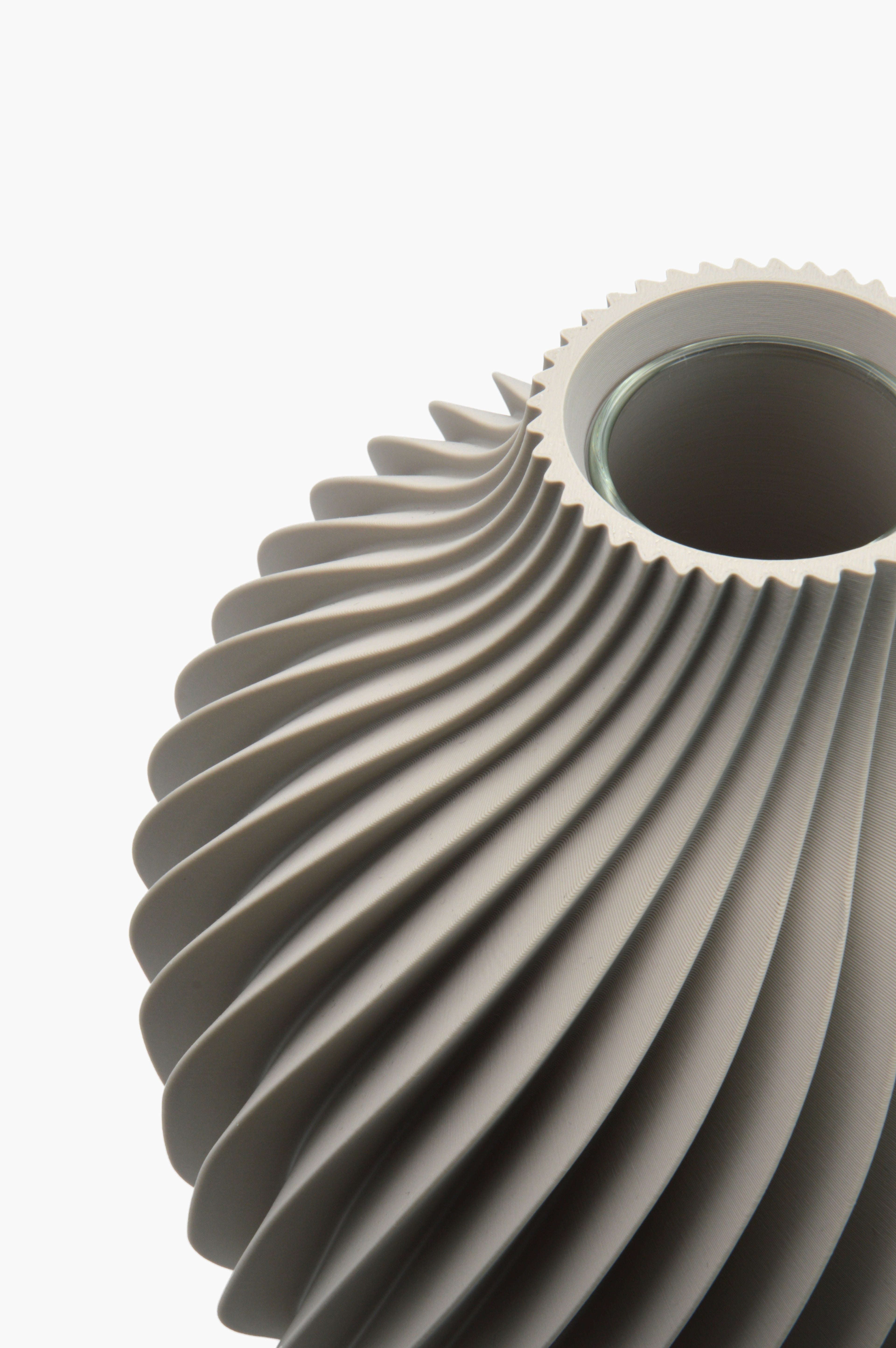 Vaso Kivan · tortora · vista dall'alto · design 3D · Made in Italy · Yliaca