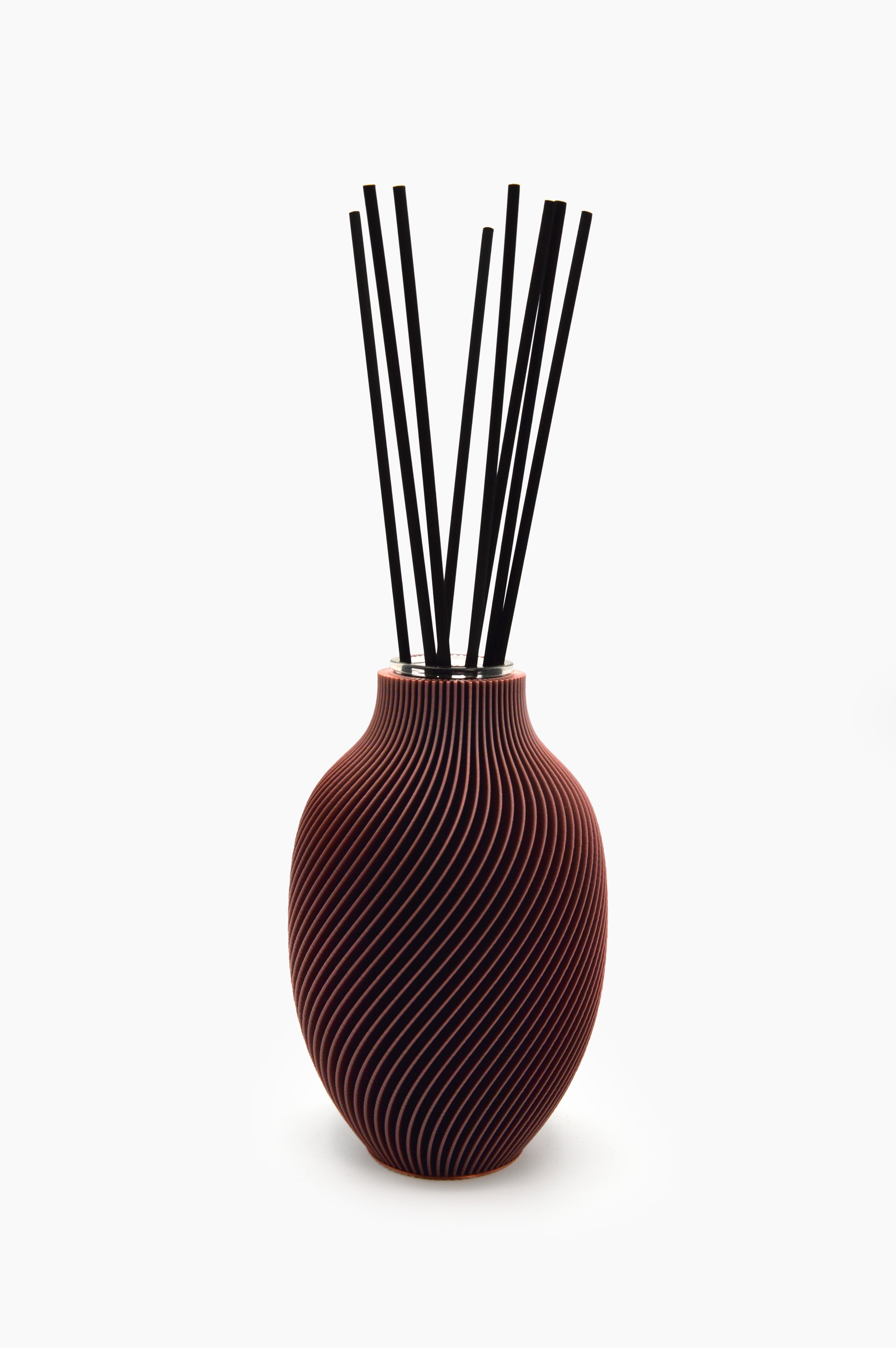 Diffusore Eolia · rame · design 3D spirale · ricaricabile · Made in Italy · Yliaca