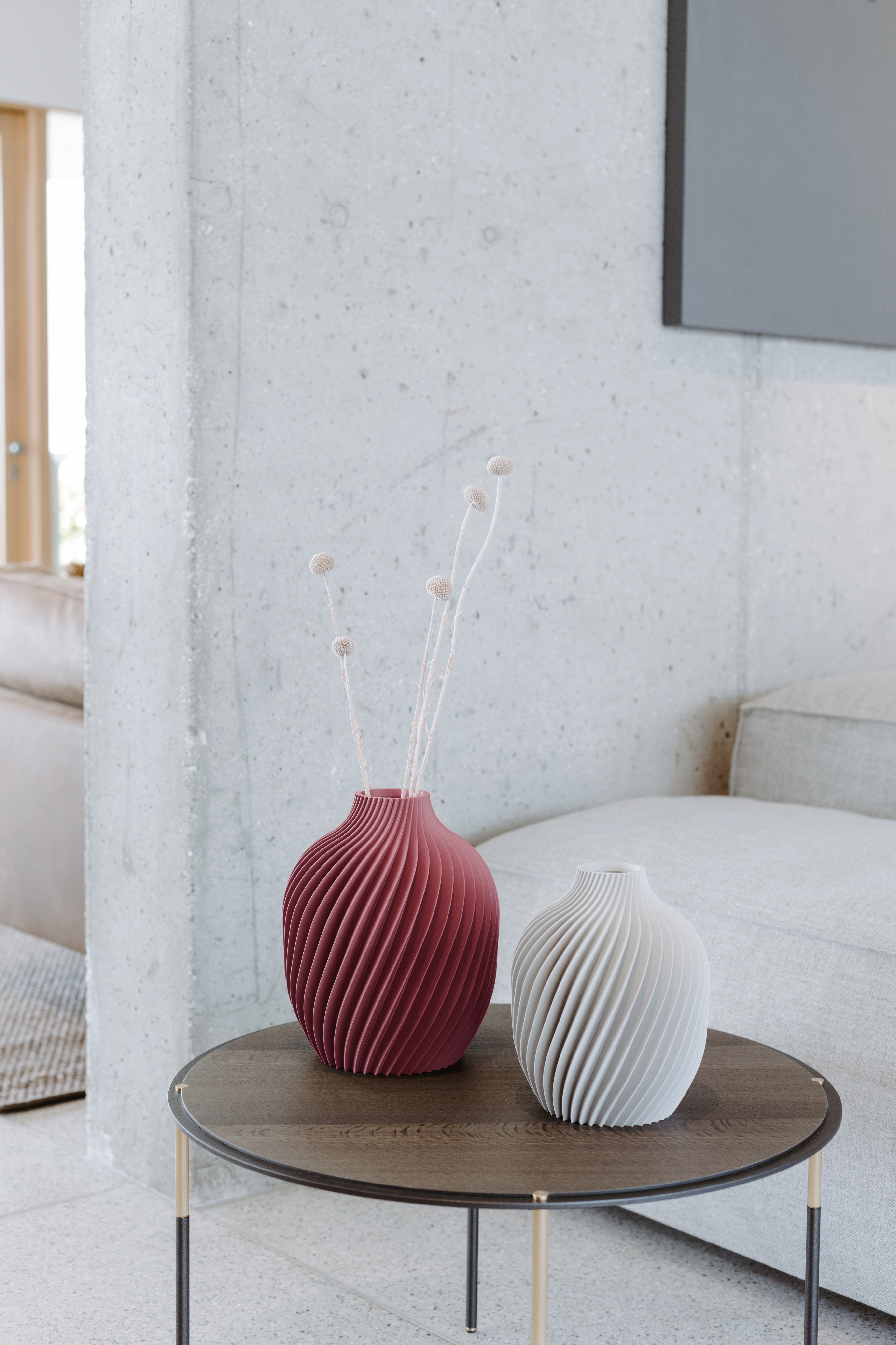 Vaso Kivan · borgogna · in coppia · design 3D · Made in Italy · Yliaca