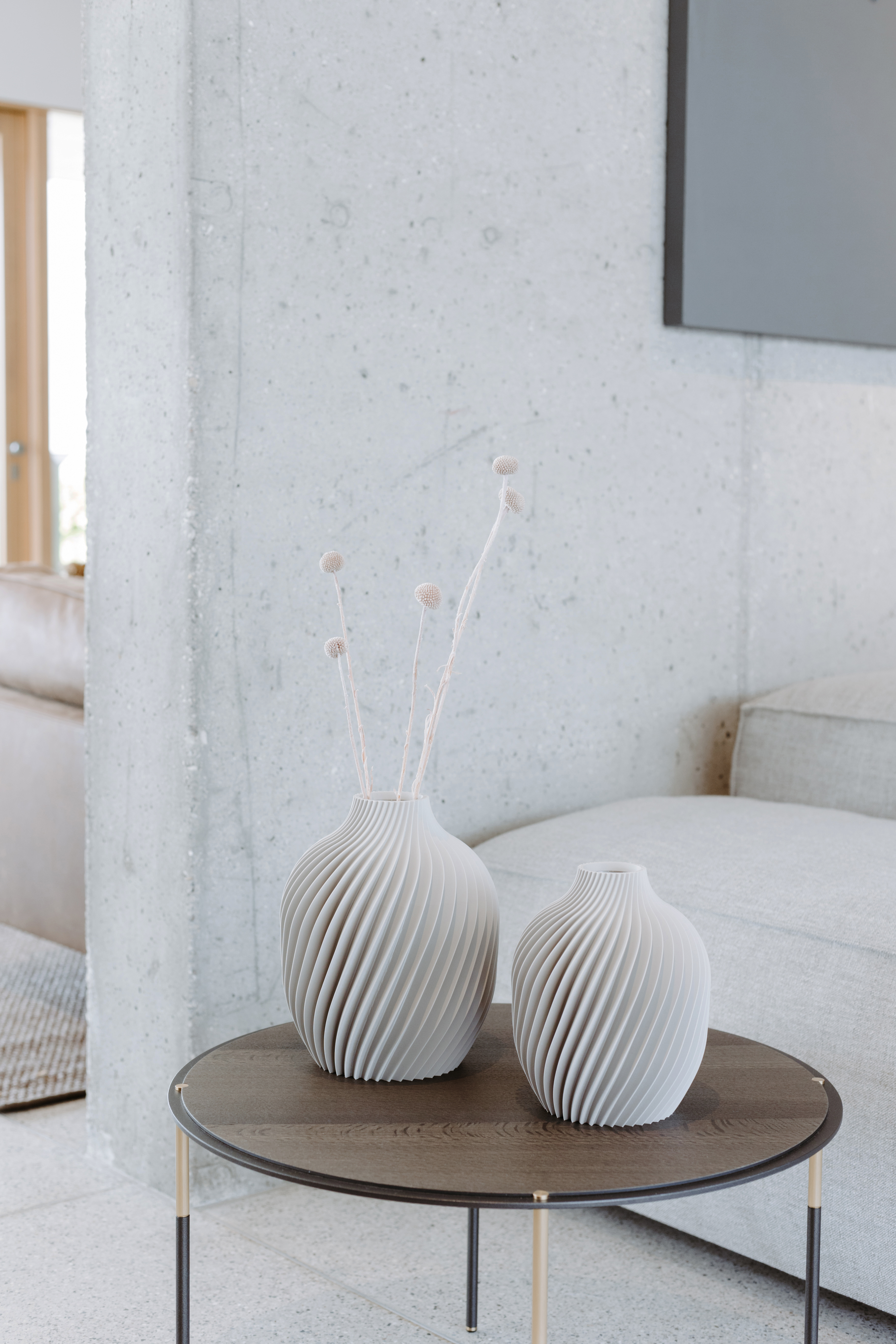 Vaso Kivan · tortora · in coppia · design 3D · Made in Italy · Yliaca