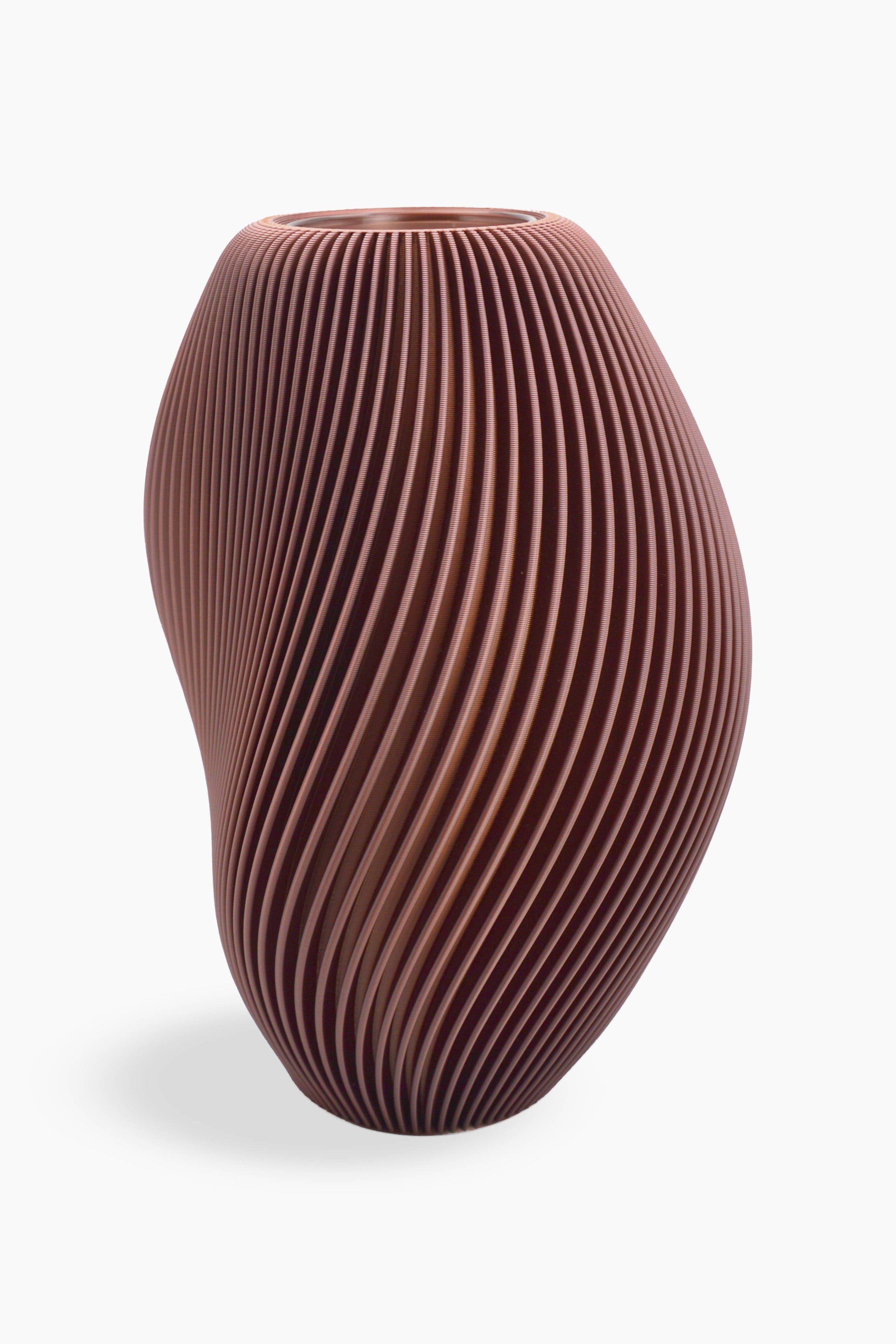 Vaso Venux · rame · linee sinuose · vaso moderno ed elegante · design 3D · Made in Italy · Yliaca