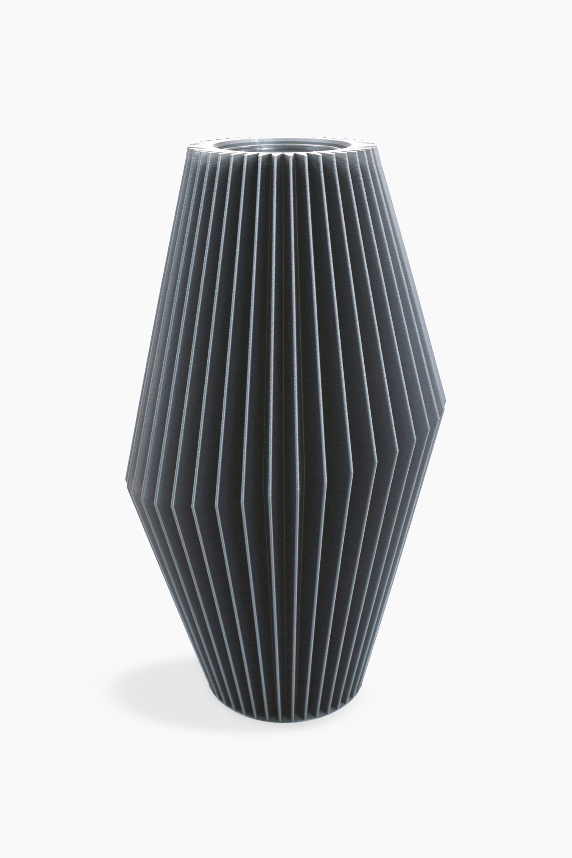 Vaso Zaira · grigio grafite · design geometrico 3D · Made in Italy · Yliaca